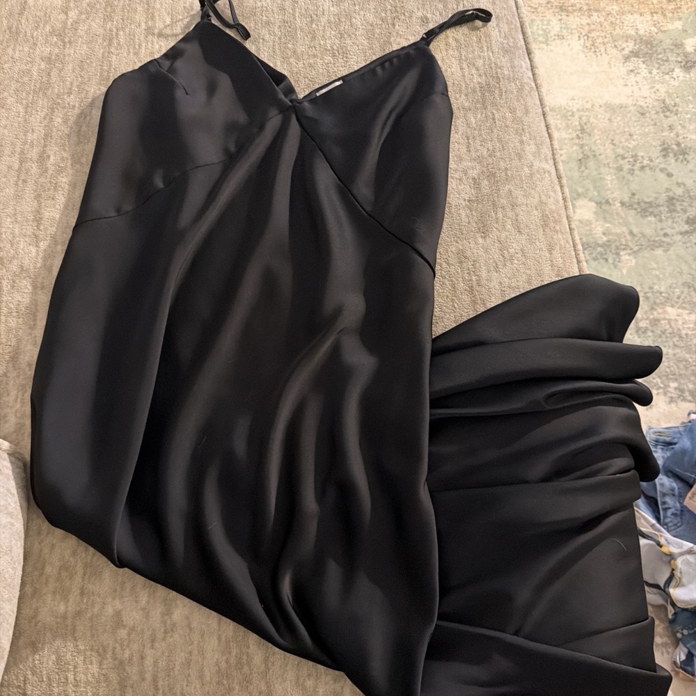 A New Day Black Satin Dress